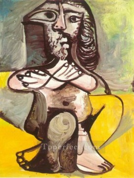 Hombre desnudo sentado 1971 cubismo Pablo Picasso Pinturas al óleo
